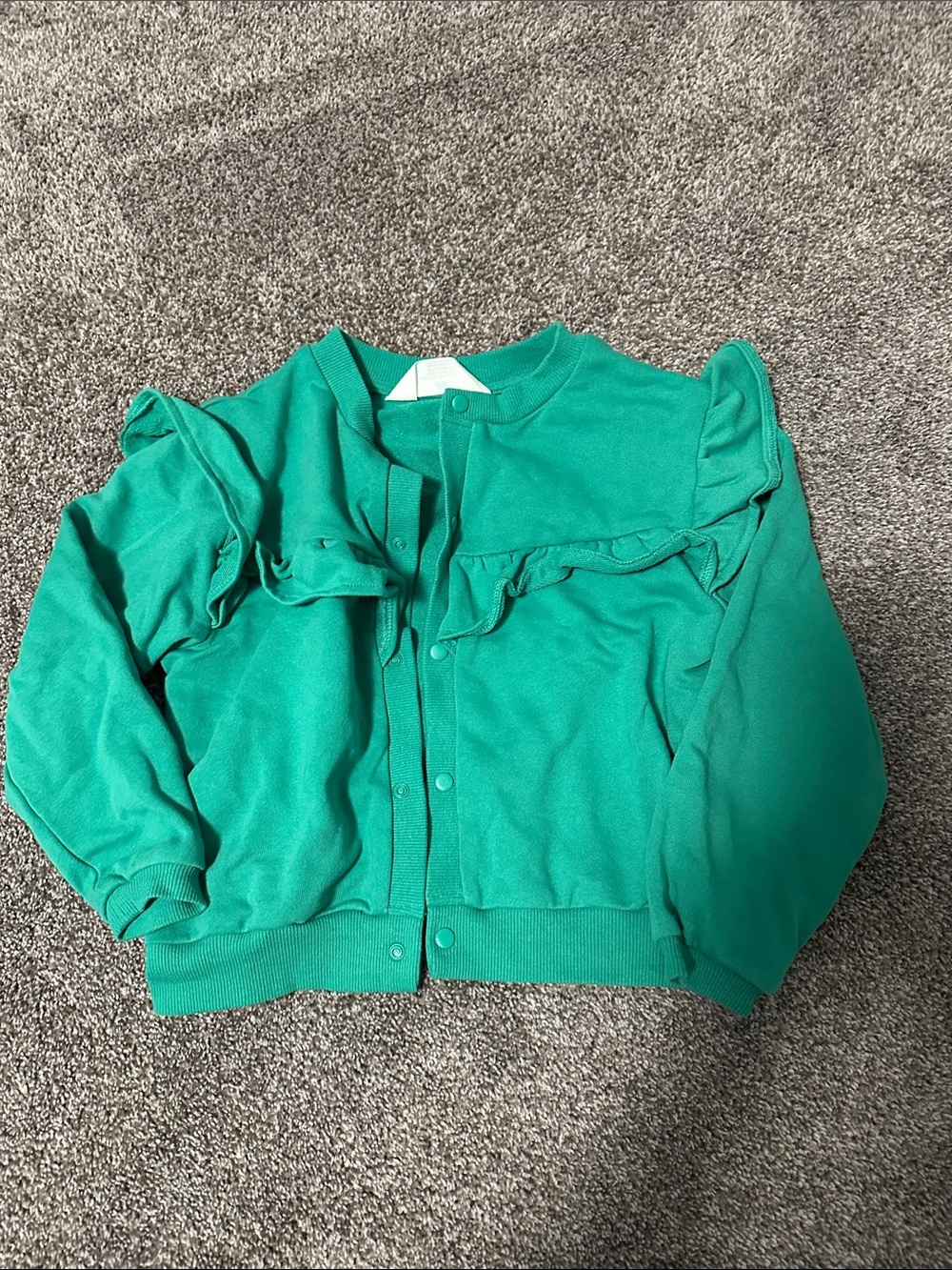 H&M Girls' Teal Ruffle Snap-Front Cardigan